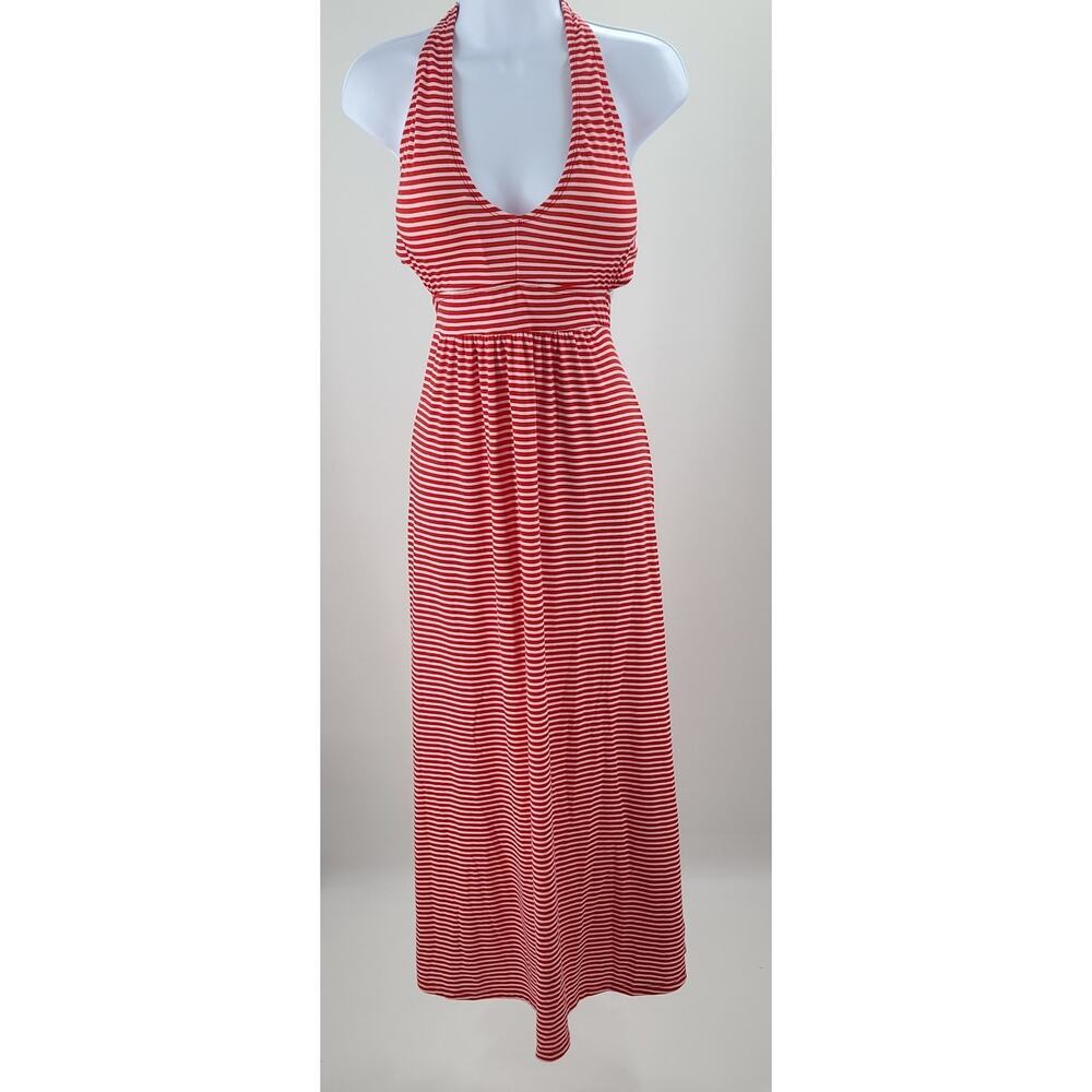 Baby Phat Y2K women's maxi dress halter top red&white striped NWT Size 1X Beachy